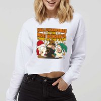 Hallothanksmas Is The Most Wonderful Time Of The Year Holiday Gnomes Cropped Pullover Crew