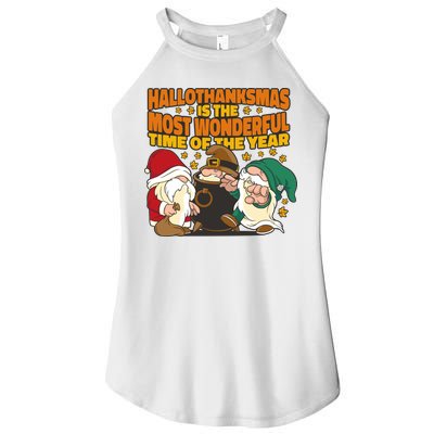 Hallothanksmas Is The Most Wonderful Time Of The Year Holiday Gnomes Women's Perfect Tri Rocker Tank