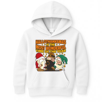 Hallothanksmas Is The Most Wonderful Time Of The Year Holiday Gnomes Kids Hoodie
