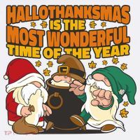 Hallothanksmas Is The Most Wonderful Time Of The Year Holiday Gnomes Short Acrylic Beanie