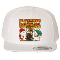 Hallothanksmas Is The Most Wonderful Time Of The Year Holiday Gnomes Wool Snapback Cap