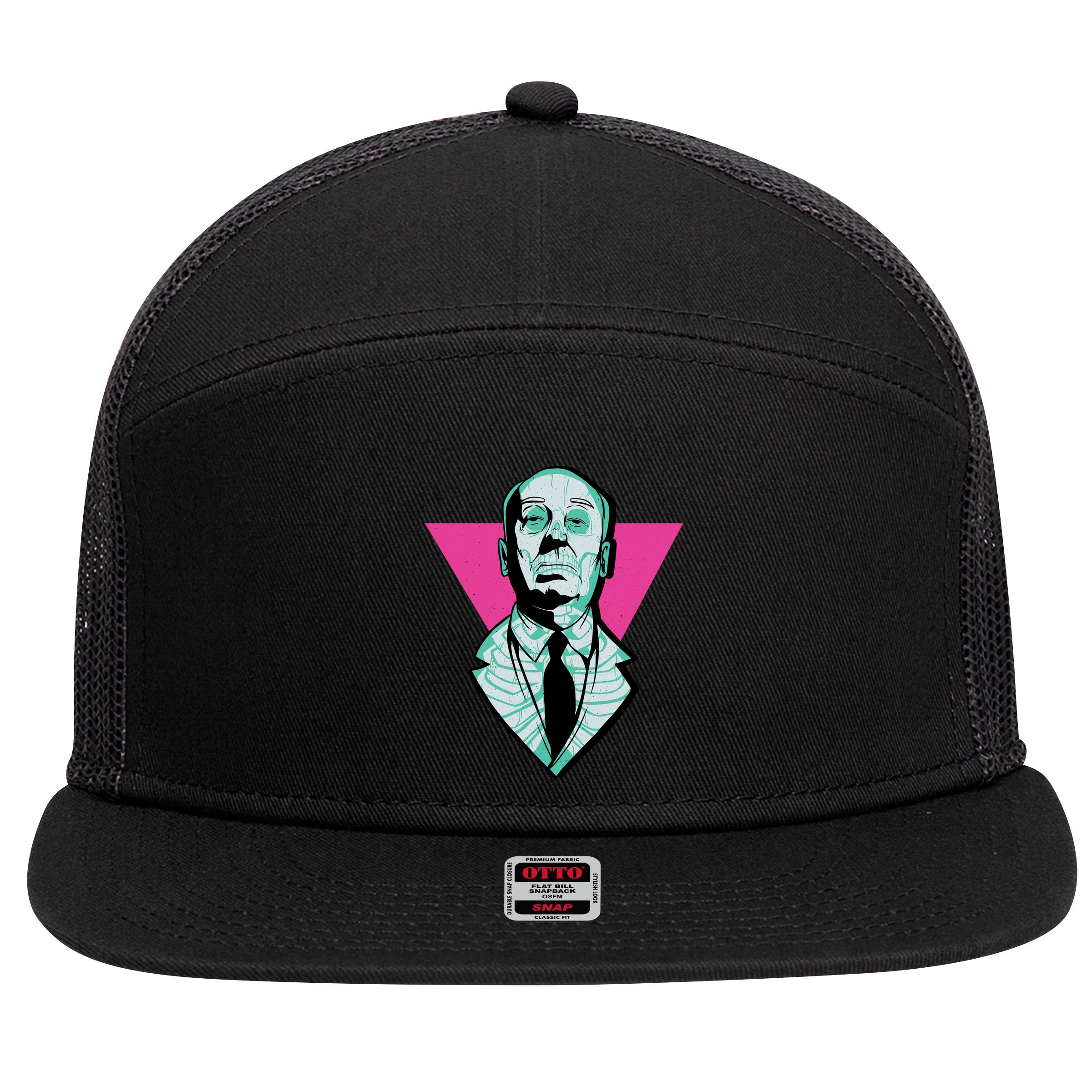 Hitchcock Neon Skull 7 Panel Mesh Trucker Snapback Hat