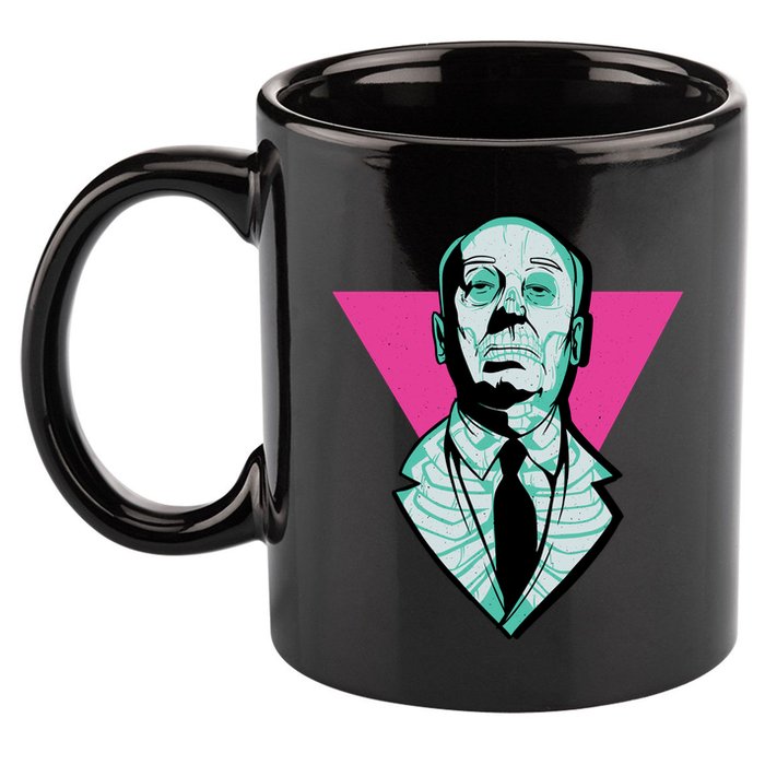 Hitchcock Neon Skull 11oz C Handle Ceramic Mug