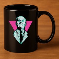Hitchcock Neon Skull 11oz C Handle Ceramic Mug