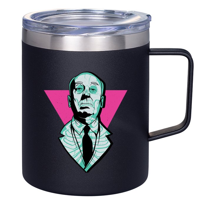 Hitchcock Neon Skull 12oz Stainless Steel Coffee Mug