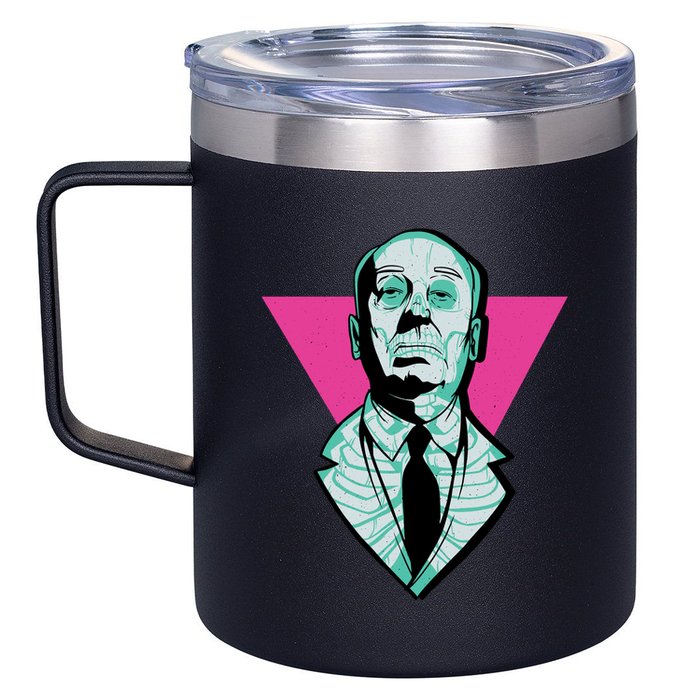 Hitchcock Neon Skull 12oz Stainless Steel Coffee Mug
