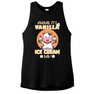 Hurray ItS Vanilla Ice Cream Day Funny Cow With Soft Ice Gift Ladies PosiCharge Tri-Blend Wicking Tank