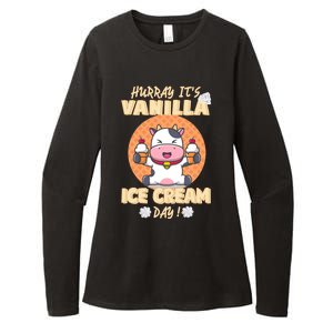 Hurray ItS Vanilla Ice Cream Day Funny Cow With Soft Ice Gift Womens CVC Long Sleeve Shirt