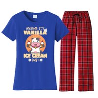 Hurray ItS Vanilla Ice Cream Day Funny Cow With Soft Ice Gift Women's Flannel Pajama Set