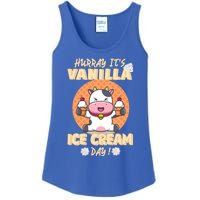 Hurray ItS Vanilla Ice Cream Day Funny Cow With Soft Ice Gift Ladies Essential Tank