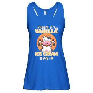 Hurray ItS Vanilla Ice Cream Day Funny Cow With Soft Ice Gift Ladies Essential Flowy Tank