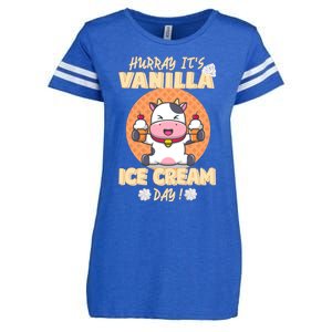 Hurray ItS Vanilla Ice Cream Day Funny Cow With Soft Ice Gift Enza Ladies Jersey Football T-Shirt