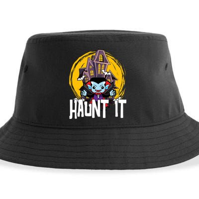 Haunt It Vampire Spooky Halloween Sustainable Bucket Hat