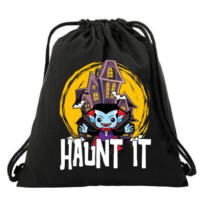 Haunt It Vampire Spooky Halloween Drawstring Bag