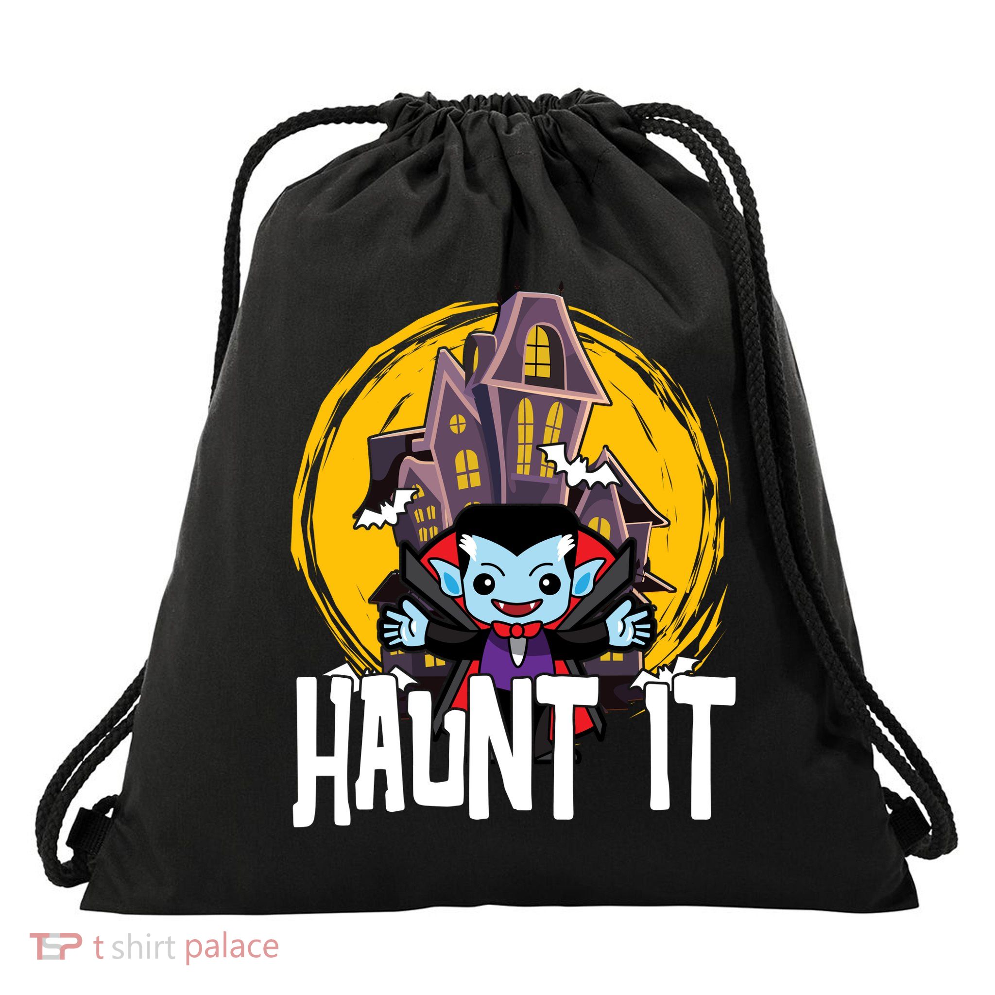Haunt It Vampire Spooky Halloween Drawstring Bag