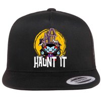 Haunt It Vampire Spooky Halloween Flat Bill Trucker Hat