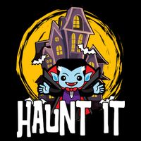 Haunt It Vampire Spooky Halloween Flat Bill Trucker Hat