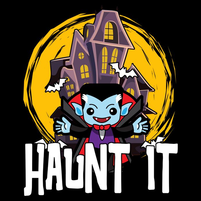 Haunt It Vampire Spooky Halloween Flat Bill Trucker Hat
