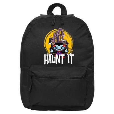 Haunt It Vampire Spooky Halloween 16 in Basic Backpack