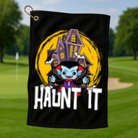 Haunt It Vampire Spooky Halloween Golf Towel