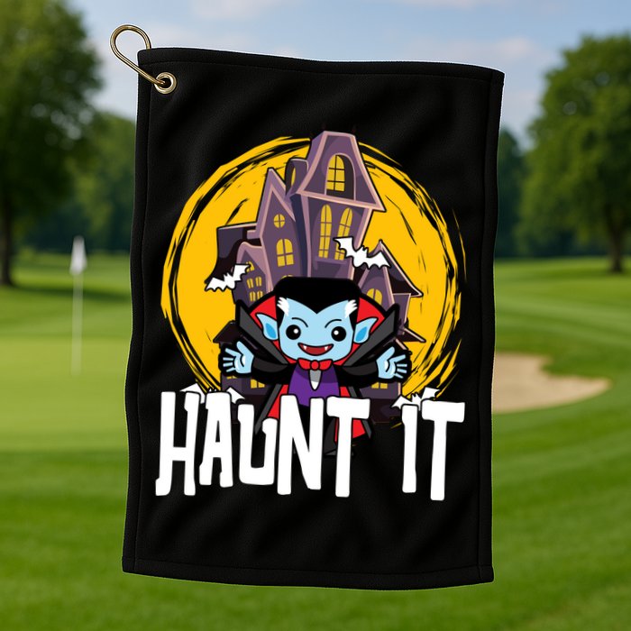 Haunt It Vampire Spooky Halloween Golf Towel