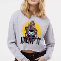 Haunt It Vampire Spooky Halloween Cropped Pullover Crew