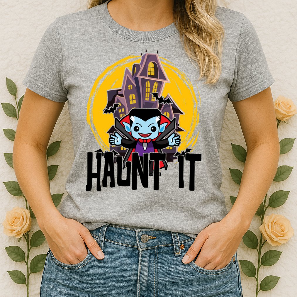 Haunt It Vampire Spooky Halloween Womens T-Shirt