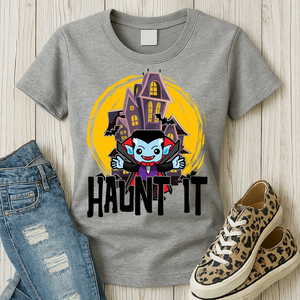 Haunt It Vampire Spooky Halloween Womens T-Shirt
