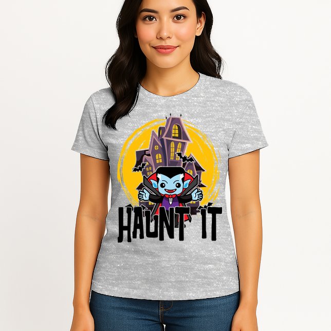 Haunt It Vampire Spooky Halloween Womens T-Shirt