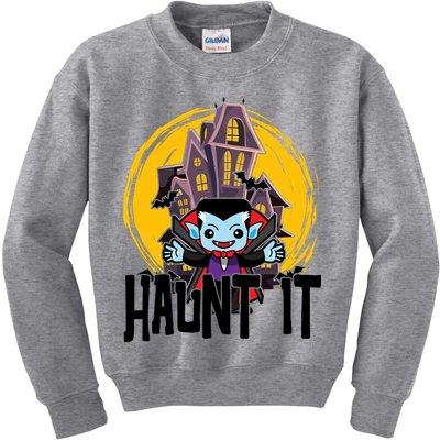Haunt It Vampire Spooky Halloween Kids Sweatshirt