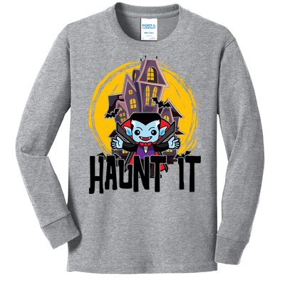 Haunt It Vampire Spooky Halloween Kids Long Sleeve Shirt