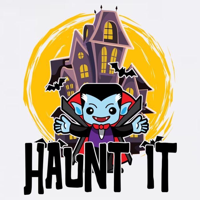 Haunt It Vampire Spooky Halloween Garment-Dyed Sweatshirt