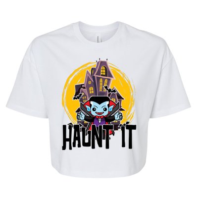 Haunt It Vampire Spooky Halloween Bella+Canvas Jersey Crop Tee