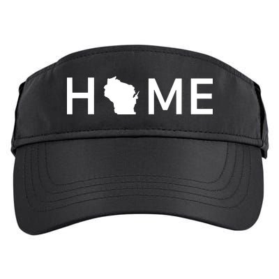 Home In Wisconsin Love Us State Outline Silhouette Adult Drive Performance Visor