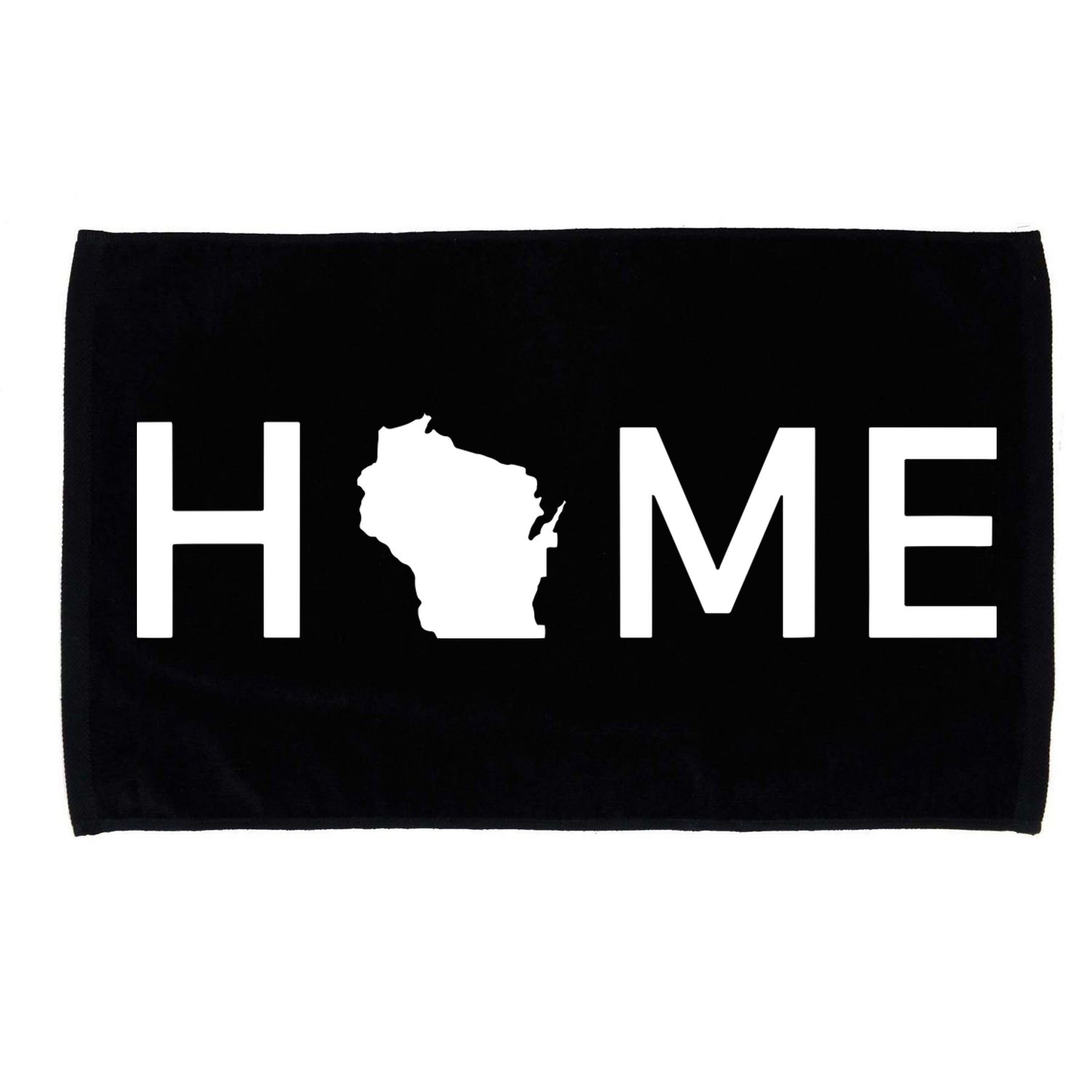 Home In Wisconsin Love Us State Outline Silhouette Microfiber Hand Towel
