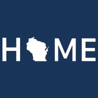 Home In Wisconsin Love Us State Outline Silhouette 7 Panel Mesh Trucker Snapback Hat