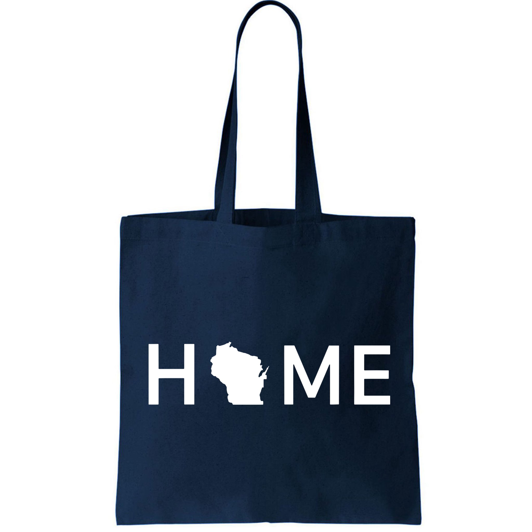 Home In Wisconsin Love Us State Outline Silhouette Bag
