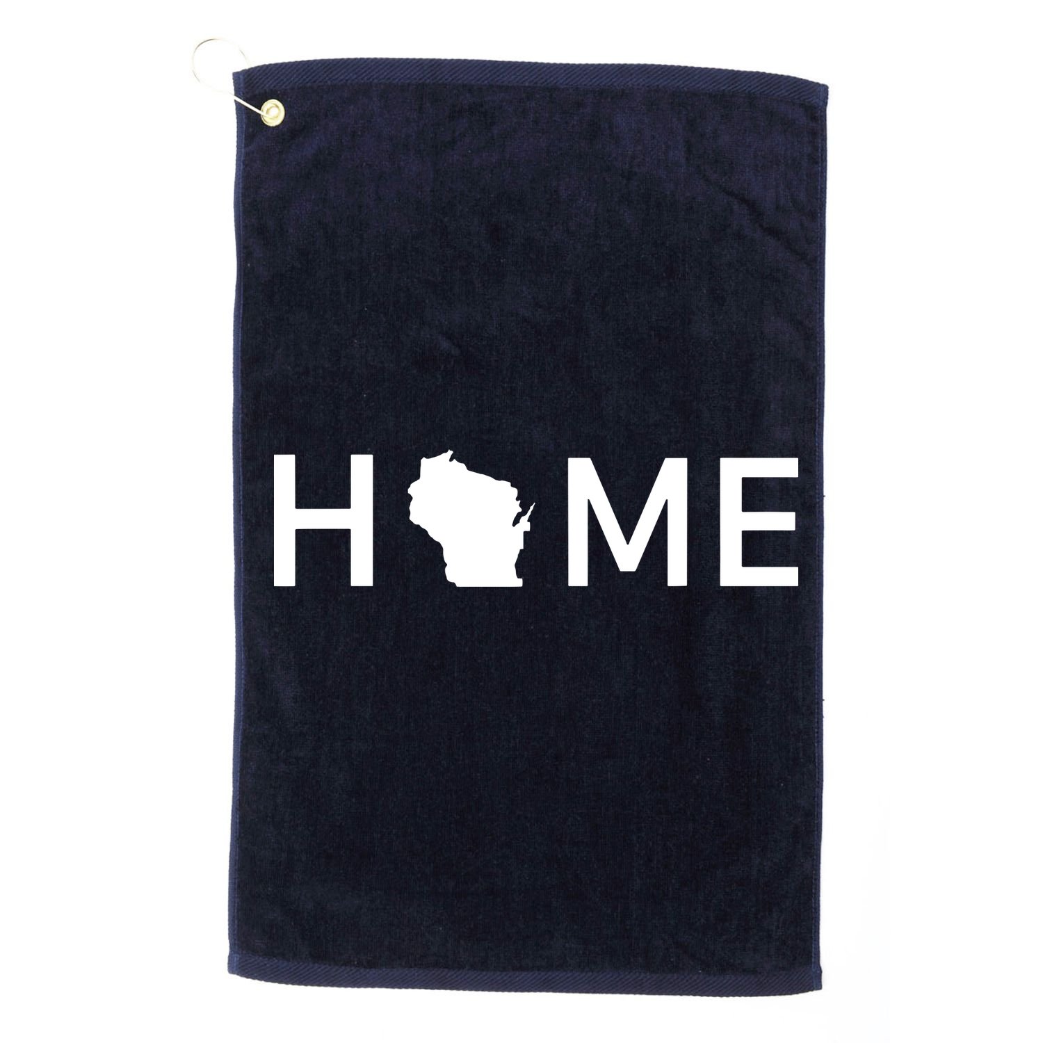 Home In Wisconsin Love Us State Outline Silhouette Golf Towel