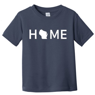 Home In Wisconsin Love Us State Outline Silhouette Toddler T-Shirt
