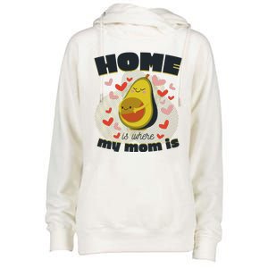 Home Is Where My Mom Is Pregnant Avocado Womens Funnel Neck Pullover Hood