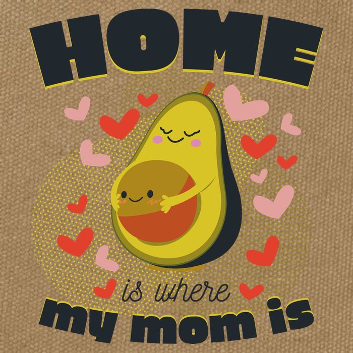 Home Is Where My Mom Is Pregnant Avocado Cotton Canvas Backpack