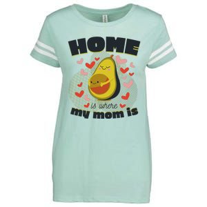 Home Is Where My Mom Is Pregnant Avocado Enza Ladies Jersey Football T-Shirt