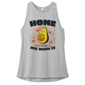 Home Is Where My Mom Is Pregnant Avocado Ladies PosiCharge Tri-Blend Wicking Tank