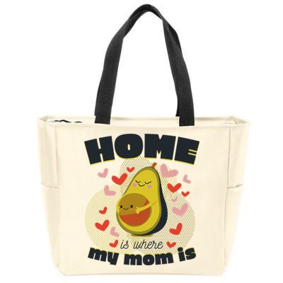 Home Is Where My Mom Is Pregnant Avocado Zip Tote Bag