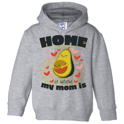 Home Is Where My Mom Is Pregnant Avocado Toddler Hoodie