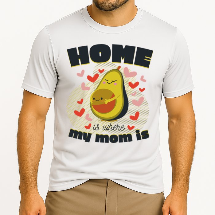 Home Is Where My Mom Is Pregnant Avocado Cooling Performance Crew T-Shirt