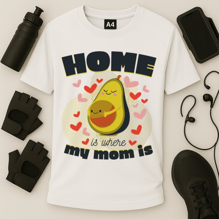 Home Is Where My Mom Is Pregnant Avocado Cooling Performance Crew T-Shirt