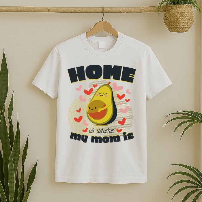 Home Is Where My Mom Is Pregnant Avocado T-Shirt