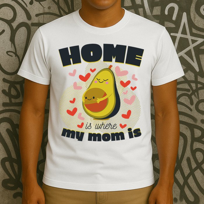 Home Is Where My Mom Is Pregnant Avocado T-Shirt