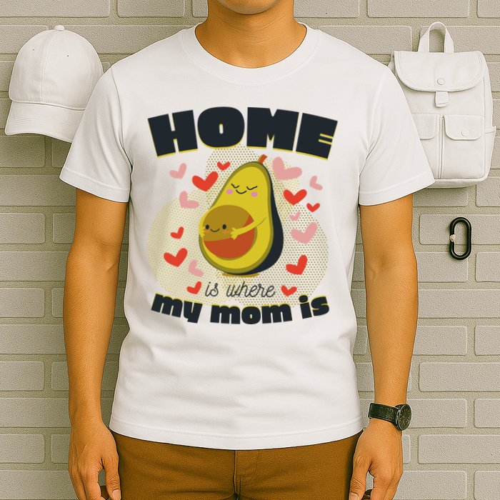 Home Is Where My Mom Is Pregnant Avocado T-Shirt
